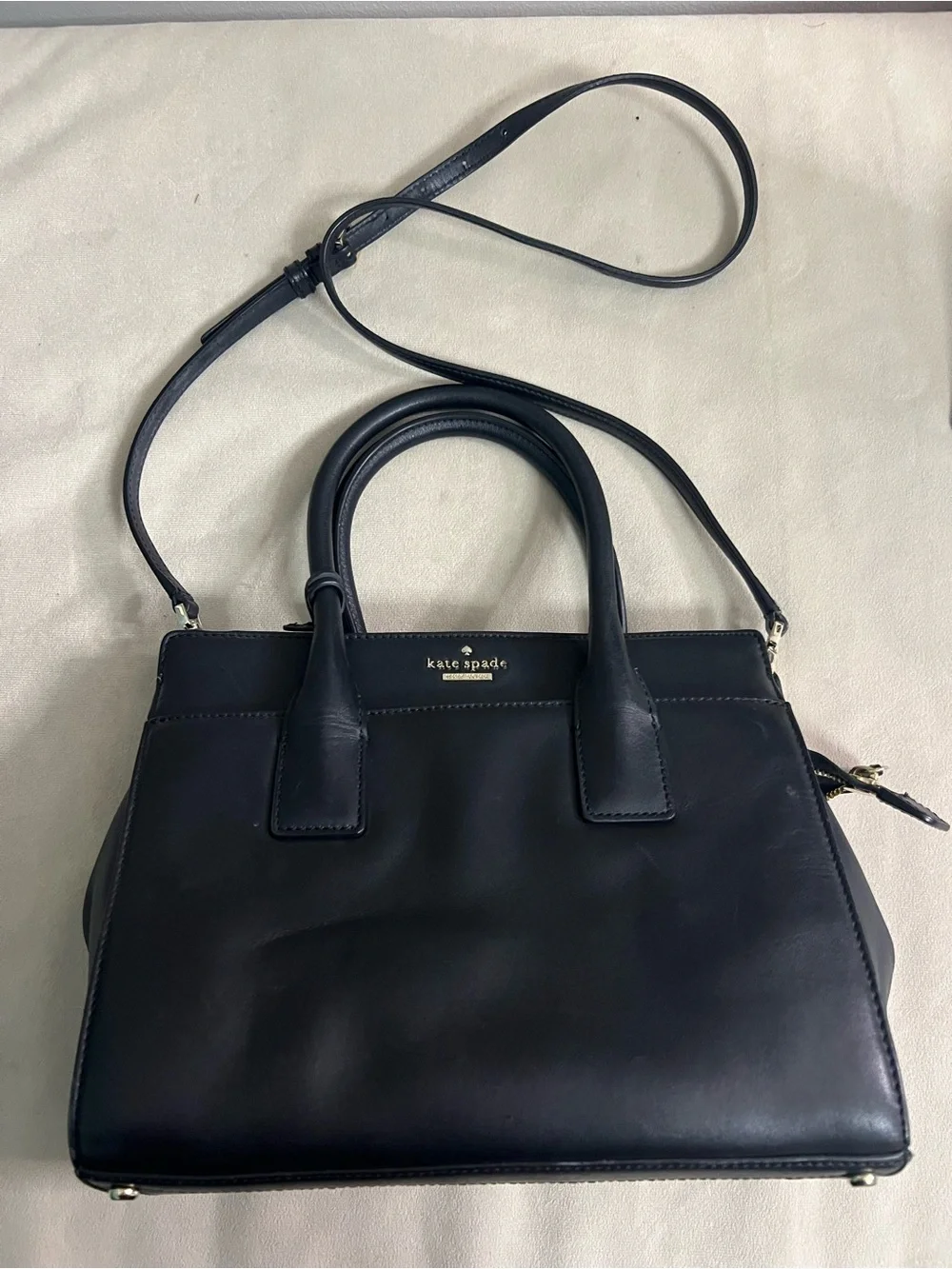🖤 Kate Spade New York Black Leather Satchel Crossbody Purse Top Handle Bag